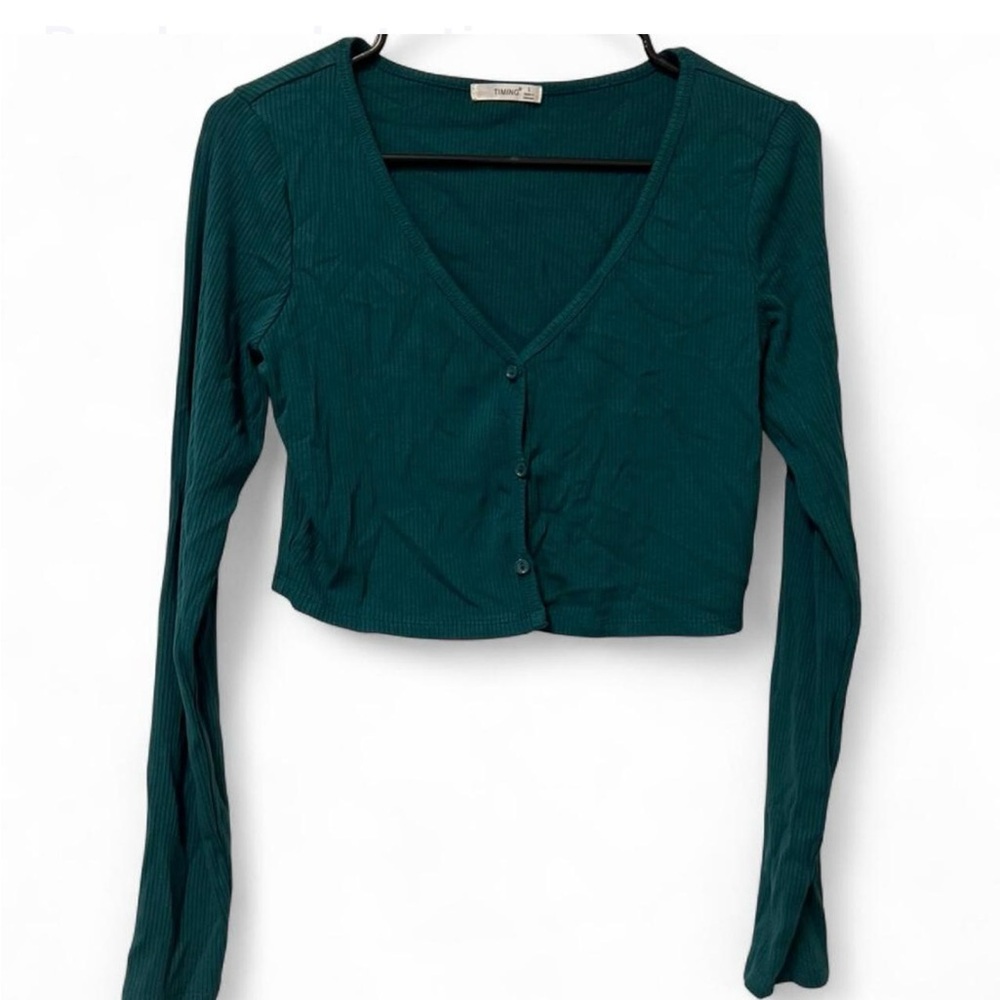 Timing Teal Long Sleeve Button-Down Shirt